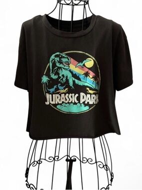 Women’s Jurassic Park Cropped Graphic Tee Size Small